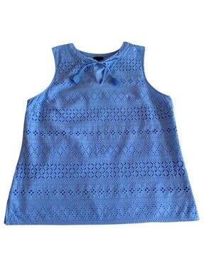 Talbots Tie-Neck Eyelet Shell Top, Size XL